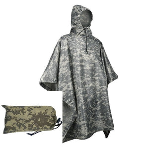 Poncho de camouflage large et imperméable