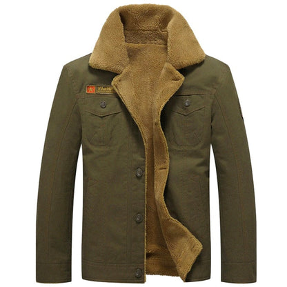 Manteau militaire chaud doublé avec col fourrure - Top Militaire