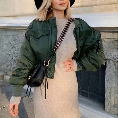 Blouson militaire pour femme manches bouffantes - Top Militaire