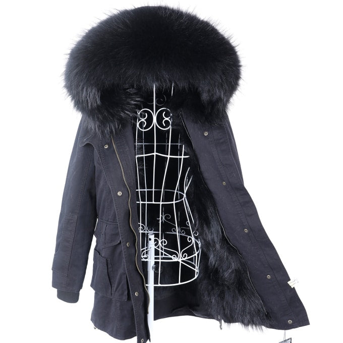 Manteau militaire femme en fourrure naturelle - Top Militaire