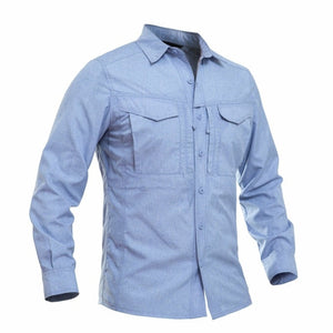 Chemise militaire respirante bleu pour homme