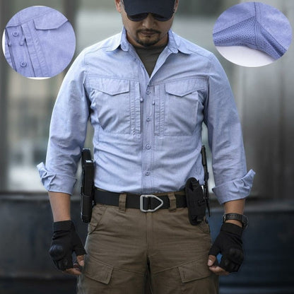 Chemise militaire respirante bleu pour homme - Top Militaire