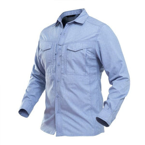 Chemise militaire respirante bleu pour homme