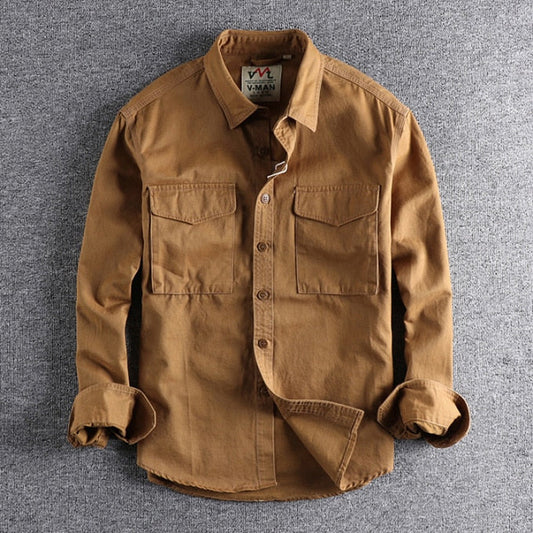 Chemise militaire cargo en coton pour hommes - Top Militaire