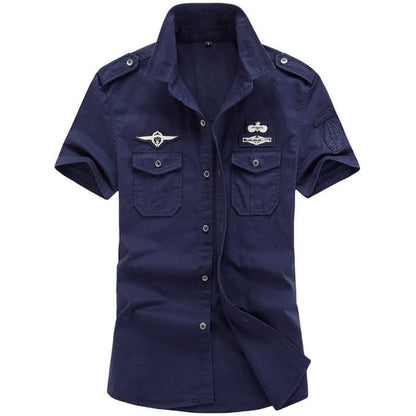 Chemise militaire à manches courtes avec écussons de l’armée de l’air - Top Militaire