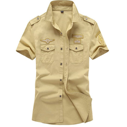Chemise militaire à manches courtes avec écussons de l’armée de l’air - Top Militaire