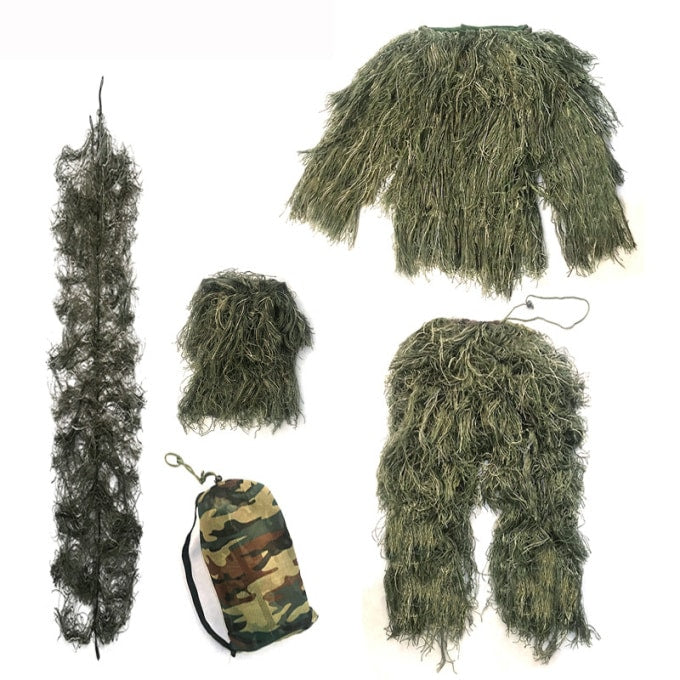 Tenue ghillie longue 5 pièces pour adultes et enfants