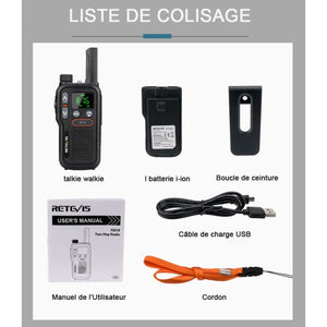 Talkie Walkie 16 canaux – 2 pièces avec oreillettes - Top Militaire