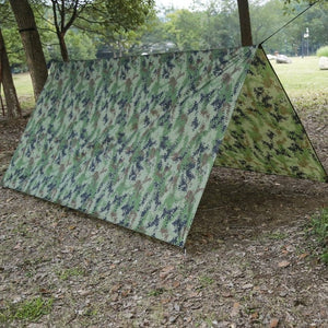 Bâche militaire camouflage avec corde et piquets