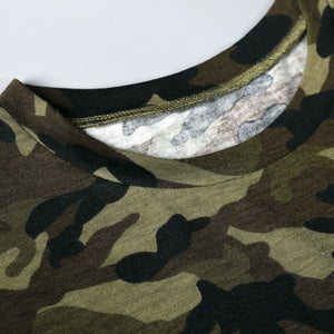 T-shirt camouflage manches courtes pour femme - Top Militaire