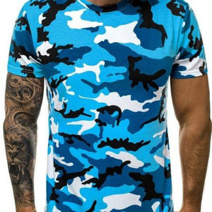 T-shirt à manches courtes camouflage pour homme - Top Militaire