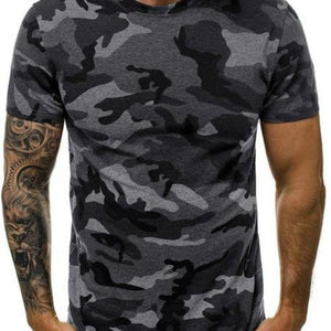 T-shirt à manches courtes camouflage pour homme - Top Militaire