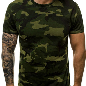 T-shirt à manches courtes camouflage pour homme - Top Militaire