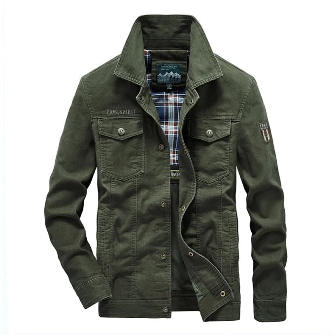 Veste militaire en jean pour homme