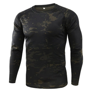 T-shirt manches longues camouflage pour hommes - Top Militaire