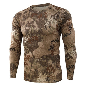 T-shirt manches longues camouflage serpent pour hommes - Top Militaire