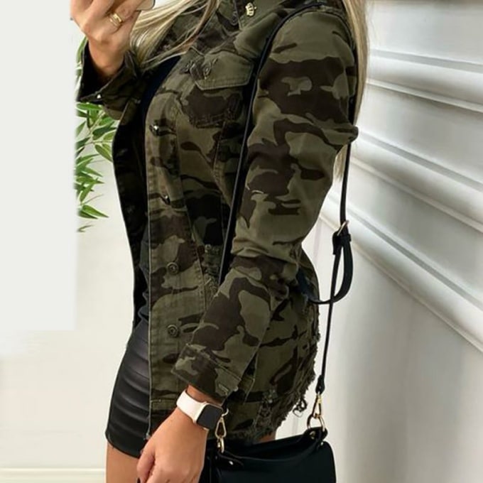 Chemise militaire camouflage pour femme