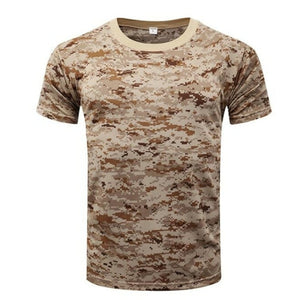 T-shirt camouflage pixel à manches courtes pour hommes - Top Militaire