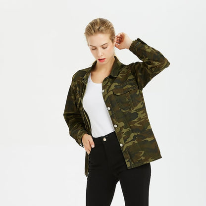 Blouson militaire pour femme à boutons - Top Militaire