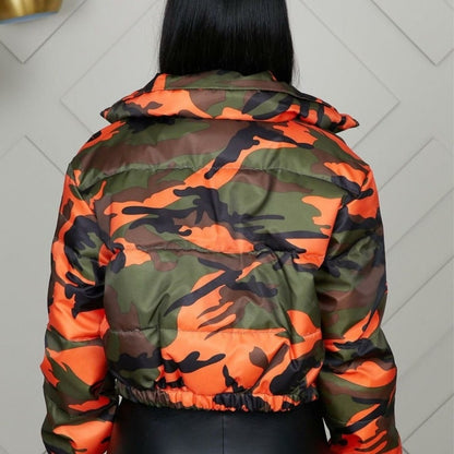 Manteau doudoune pour femme motifs camouflage - Top Militaire