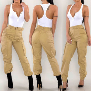 Pantalon militaire en coton pour femme