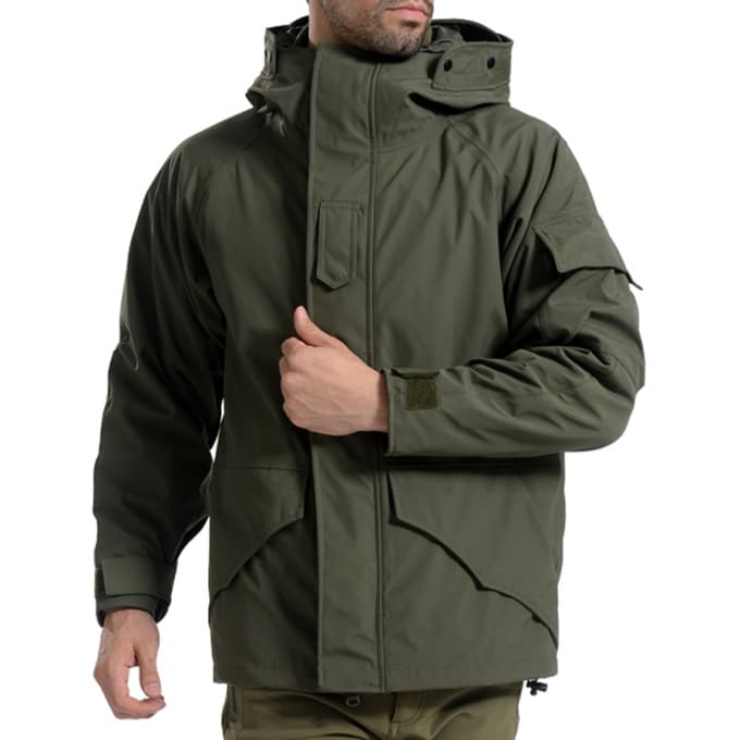 Manteau militaire à doublure détachable pour homme