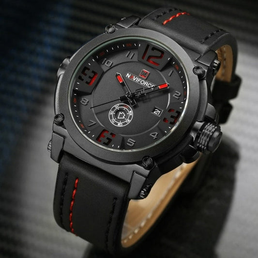 Montre militaire à aiguilles avec bracelet en cuir - Top Militaire