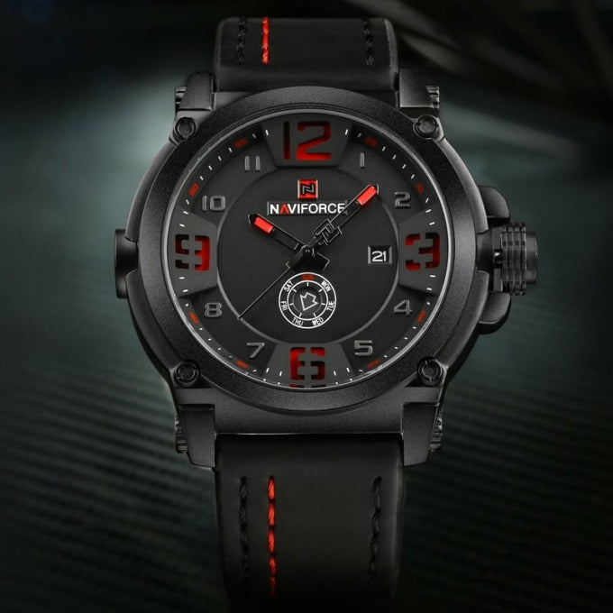 Montre militaire à aiguilles avec bracelet en cuir - Top Militaire