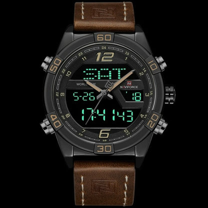 Montre-calendrier militaire à quartz avec bracelet en cuir - Top Militaire