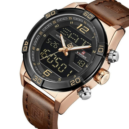 Montre-calendrier militaire à quartz avec bracelet en cuir - Top Militaire