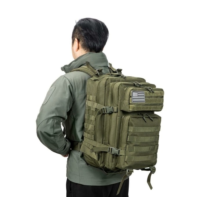 Sac à dos tactique 50L avec système MOLLE couleur unie