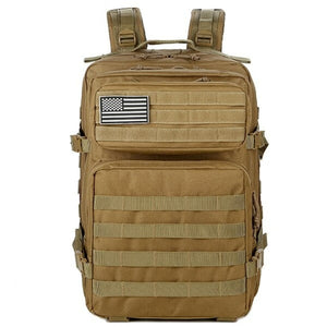 Sac à dos tactique 50L avec système MOLLE couleur unie