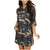 Robe chemise à manches longues imprimé camouflage - Top Militaire