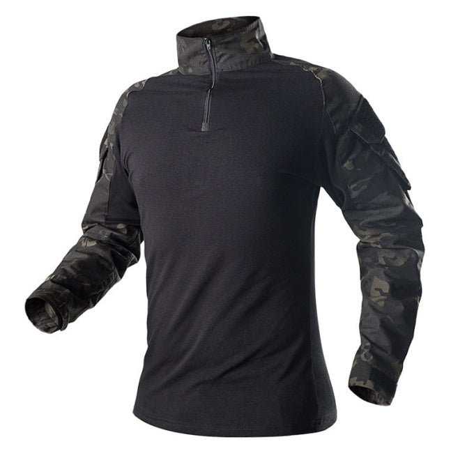 Veste militaire noire unie à col zippé - Top Militaire