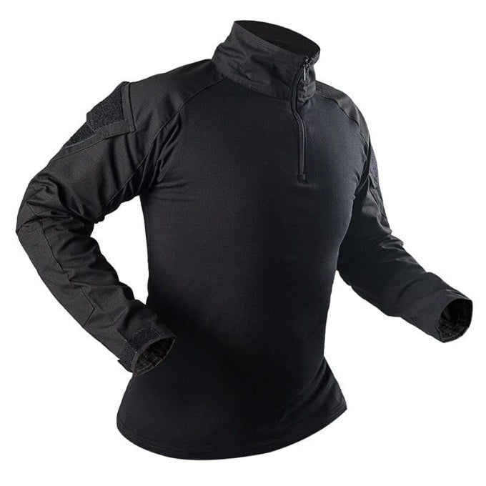 Veste militaire noire unie à col zippé - Top Militaire