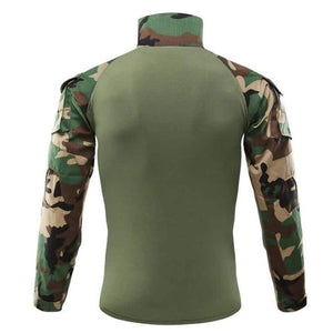 Veste militaire à col zippé motif camouflage