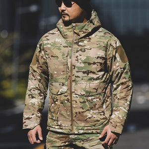 Veste parka épaisse de camouflage