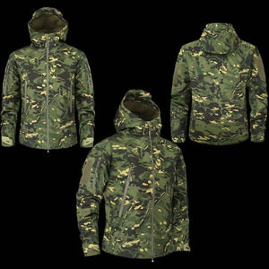 Veste softshell avec velcro motif camouflage