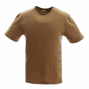 T-shirt uni en coton à col rond - Top Militaire