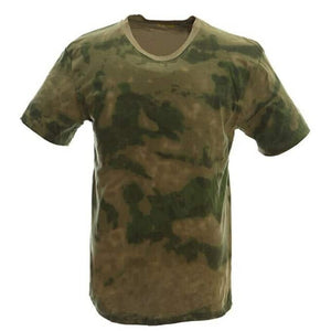 T-shirt coton à col rond motif camouflage - Top Militaire