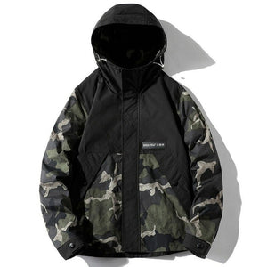 Veste coupe vent camouflage à capuche