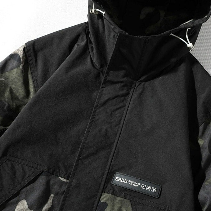 Veste coupe vent camouflage à capuche - Top Militaire