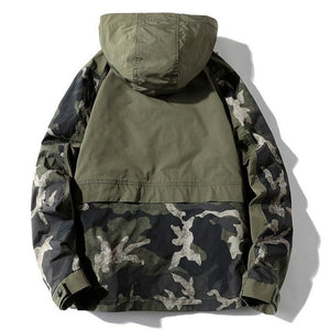 Veste coupe vent camouflage à capuche