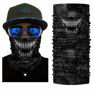 Bandana avec motif demi-visage effrayant - Top Militaire