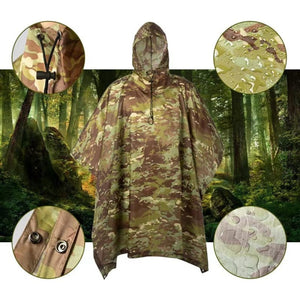 Poncho de camouflage large et imperméable