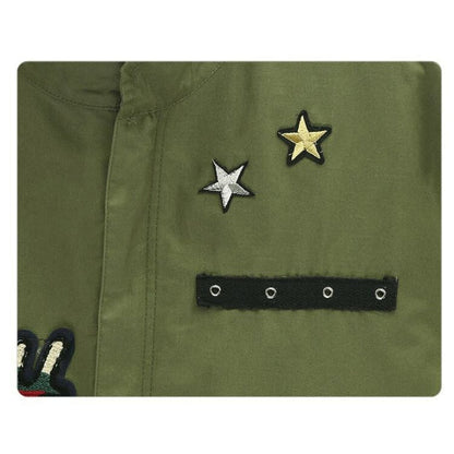 Veste militaire verte à manches longues pour femme - Top Militaire
