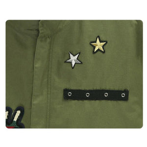 Veste militaire verte à manches longues pour femme