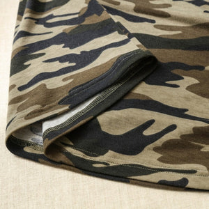 Robe de camouflage à manches courtes pour femme - Top Militaire