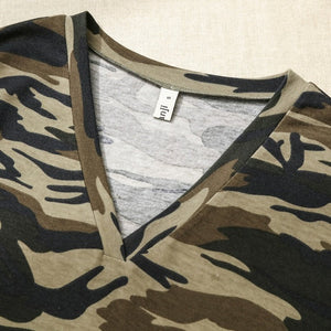 Robe de camouflage à manches courtes pour femme - Top Militaire