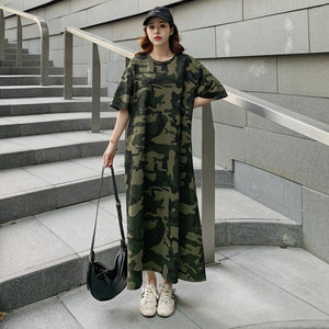 Robe de camouflage à manches courtes femme - Top Militaire